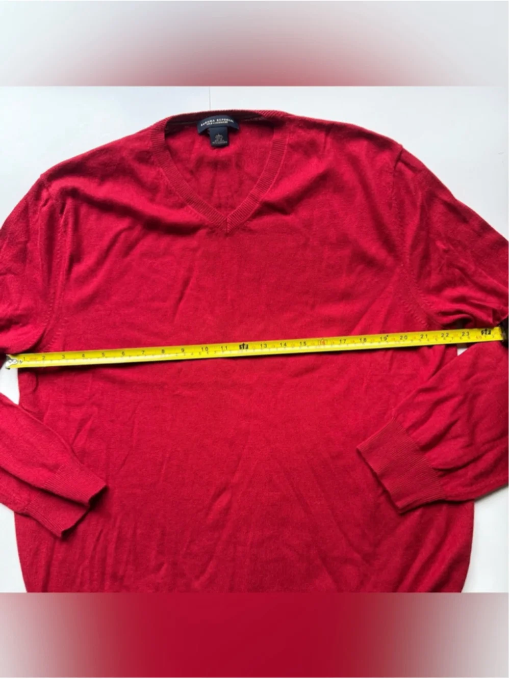 Men's Red V-Neck Sweater